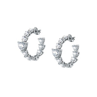 chiara ferragni diamond heart earrings hoop with white heart stones