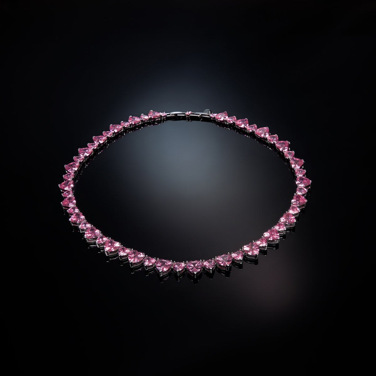 chiara ferragni pink infinity love diamond rose heart stones necklace 40cm +1.5cm