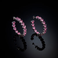 chiara ferragni pink infinity love diamond rose heart stones hoop earring
