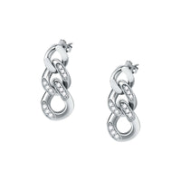 chiara ferragni chain earrings chain with white crystals