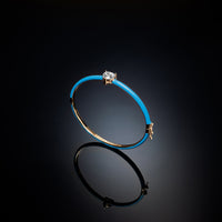 chiara ferragni love parade blue enamel bangle