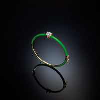 chiara ferragni love parade green enamel bangle