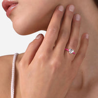 chiara ferragni love parade pink enamel  ring size n