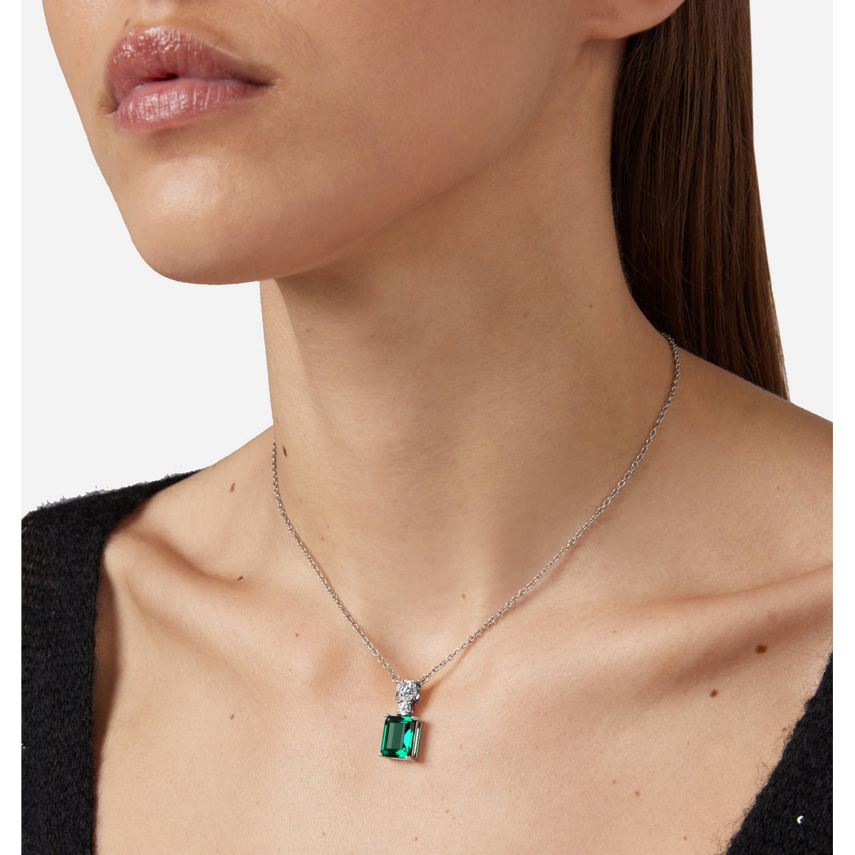 chiara ferragni emerald pendant emerald cut 38+4cm