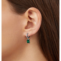 chiara ferragni emerald earrings emerald cut 7*5mm, size 10mm