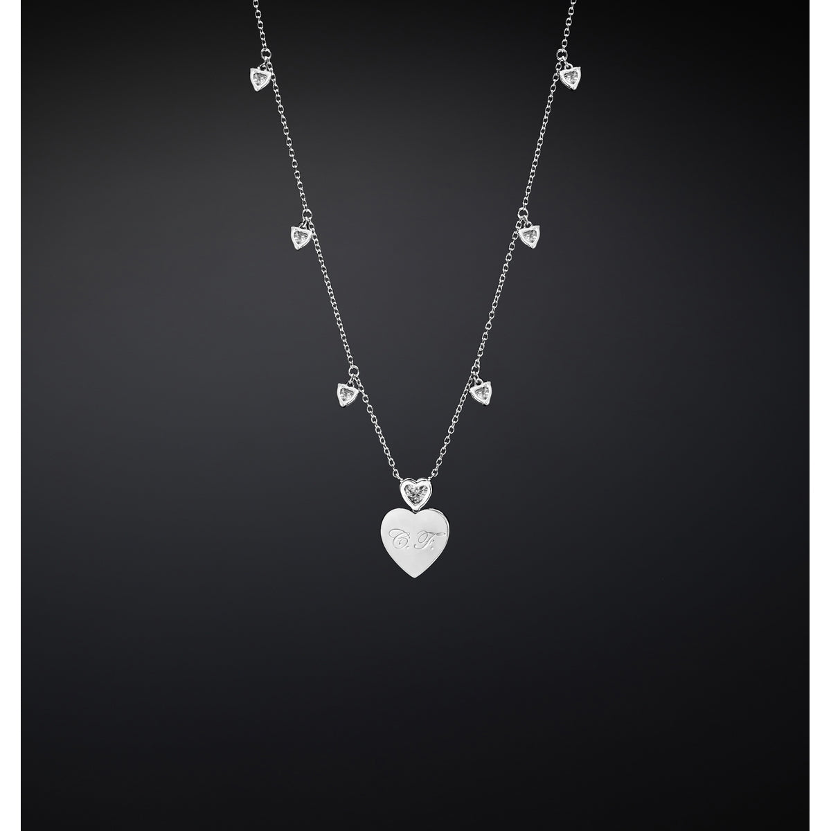 chiara ferragni silver pendant arg925 with white cz 50cm