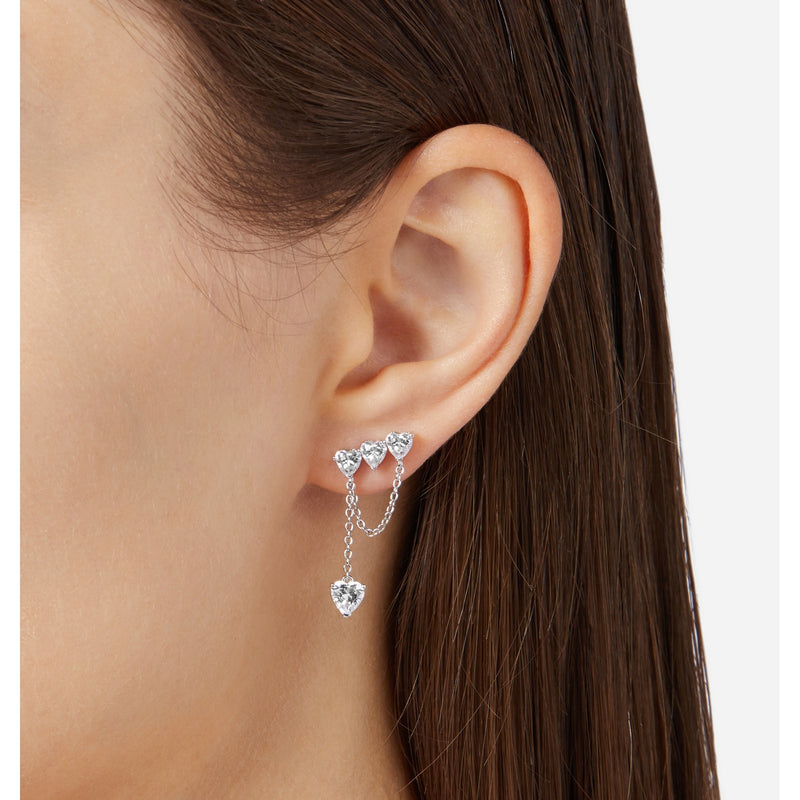 chiara ferragni silver heart earring arg925 with white cz