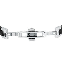 maserati jewels leather stainless steel bracelet blk leather blk 6.5x5.5cm