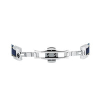 maserati jewels leather stainless steel bracelet blue leather blu 6.5x5.5cm