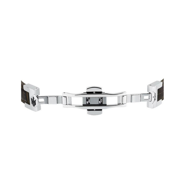 maserati jewels leather stainless steel bracelet dg leather bn 6.5x5.5cm
