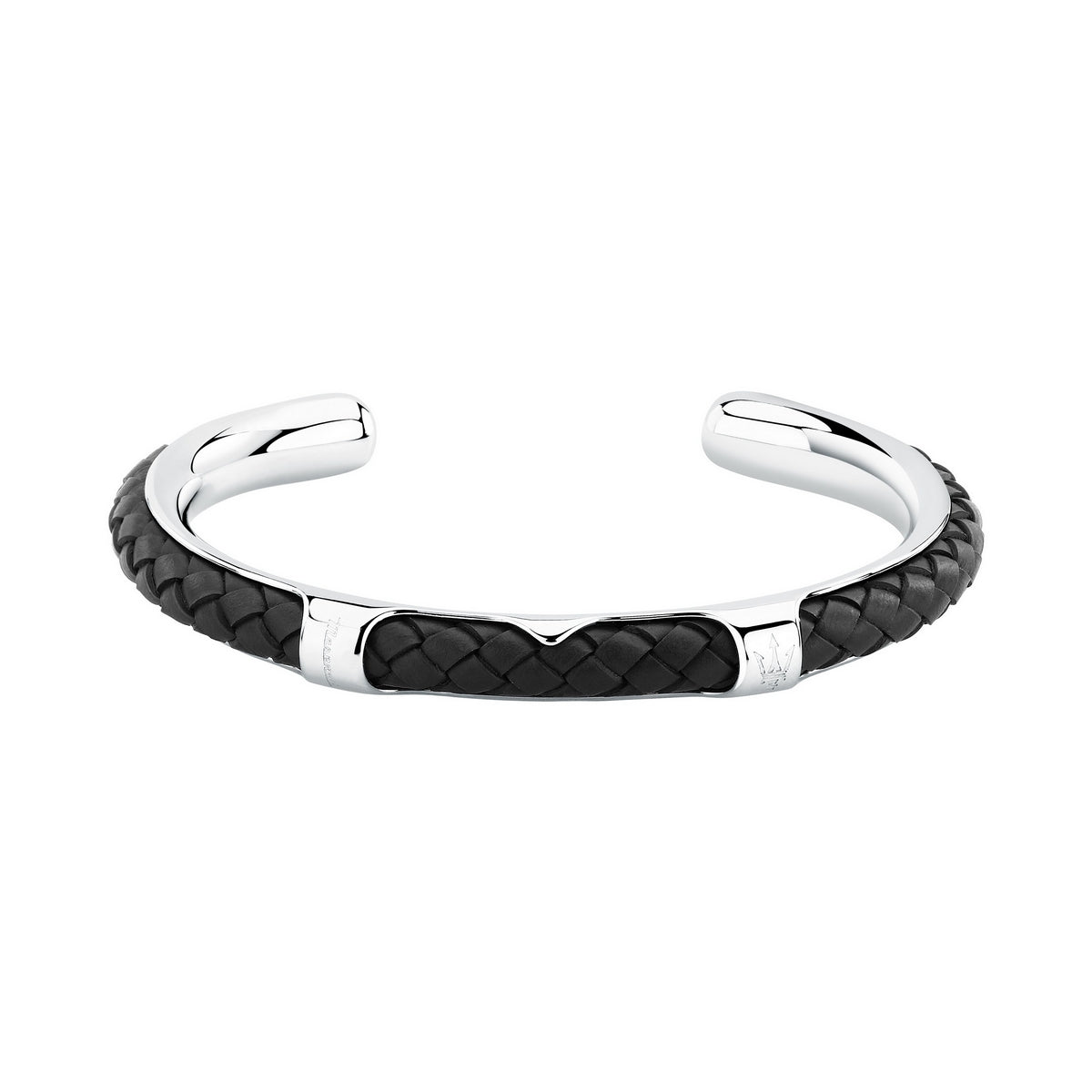 maserati jewels leather bangle ss leather blk 6.5x5.5cm