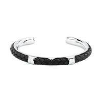 maserati jewels leather bangle ss leather blk 6.5x5.5cm