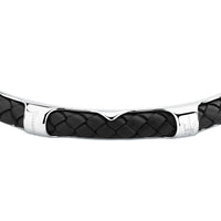 maserati jewels leather bangle ss leather blk 6.5x5.5cm