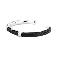 maserati jewels leather bangle ss leather blk 6.5x5.5cm