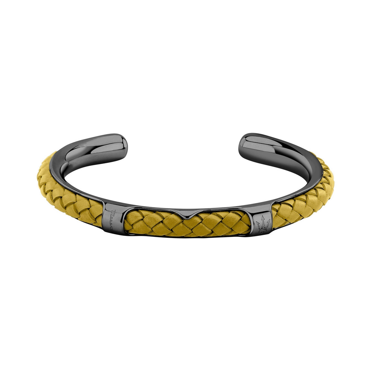 maserati jewels leather bangle ss dg leath ye 6.5x5.5cm