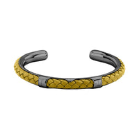 maserati jewels leather bangle ss dg leath ye 6.5x5.5cm