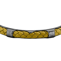 maserati jewels leather bangle ss dg leath ye 6.5x5.5cm