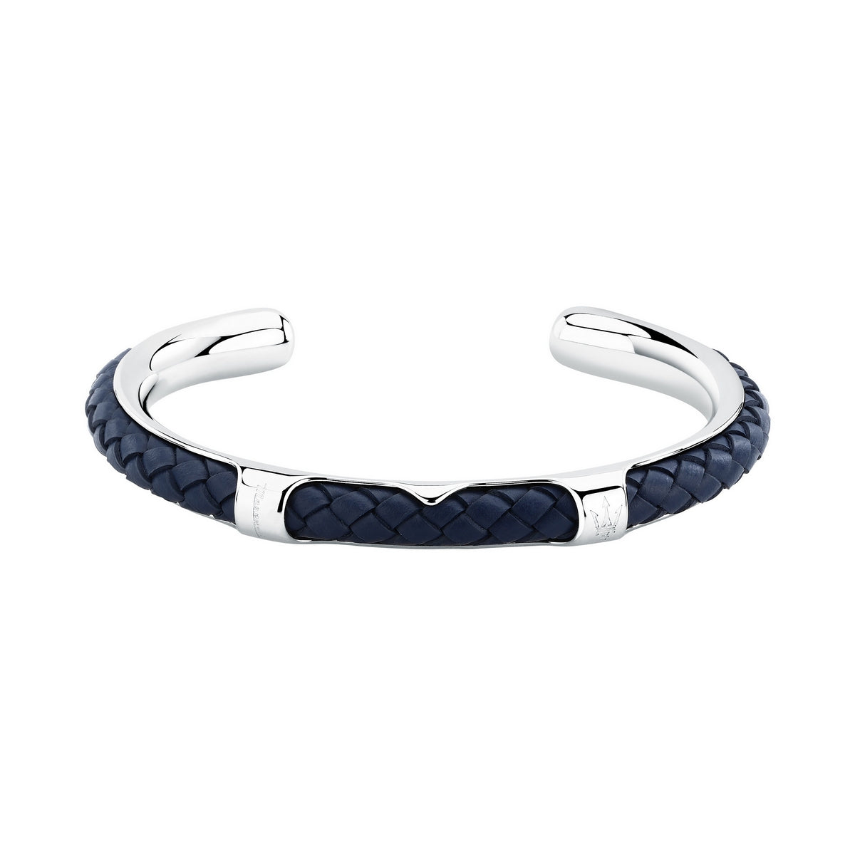 maserati jewels leather bangle ss leather blue 6.5x5.5cm