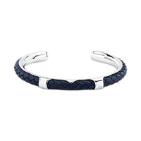 maserati jewels leather bangle ss leather blue 6.5x5.5cm