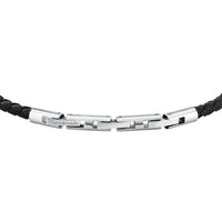 maserati jewels leather stainless steel bracelet dg leather black 38+3cm
