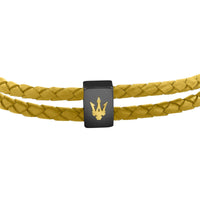 maserati jewels leather stainless steel bracelet dg+yg leather ye 38+3cm