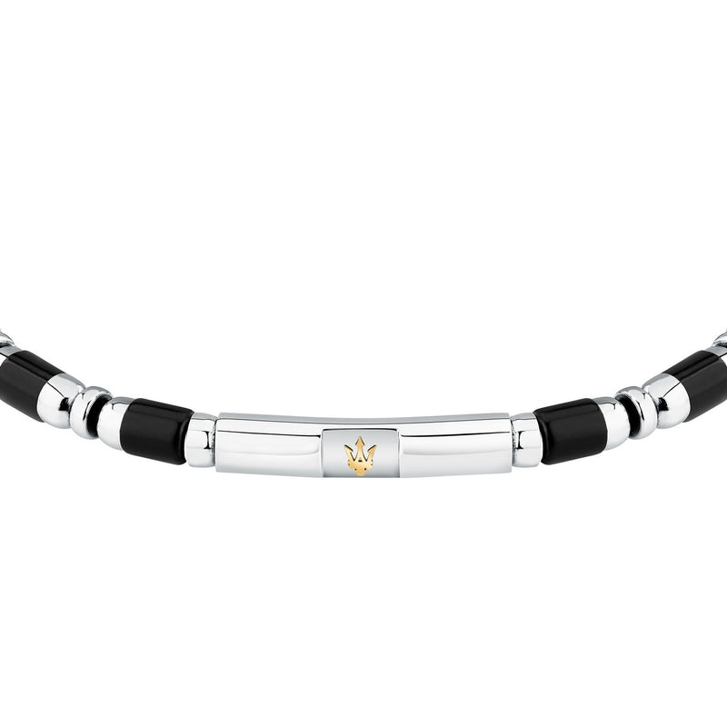 maserati jewels iconic bracelet blk agate & ip yg 19+3cm