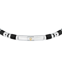 maserati jewels iconic bracelet blk agate & ip yg 19+3cm