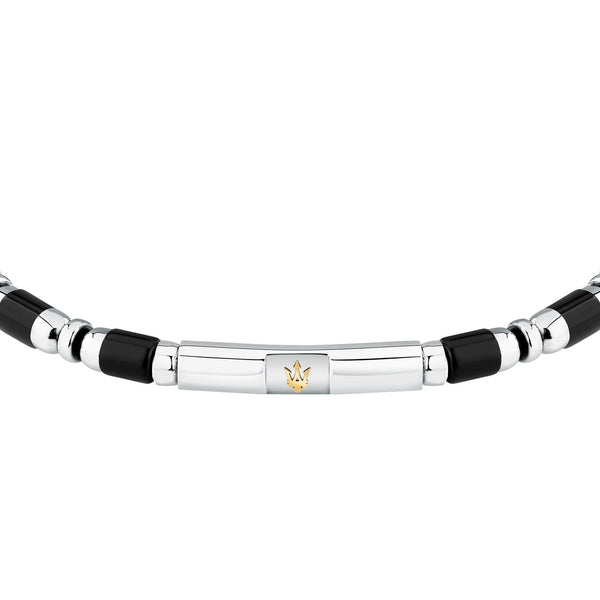 maserati jewels iconic bracelet blk agate & ip yg 19+3cm