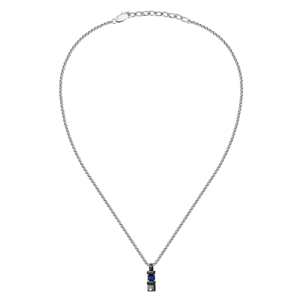 maserati jewels sapphire pendant w/ lg.blu gem.&ip blk 45+5