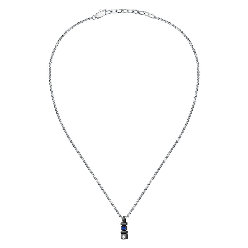 maserati jewels sapphire pendant w/ lg.blu gem.&ip blk 45+5