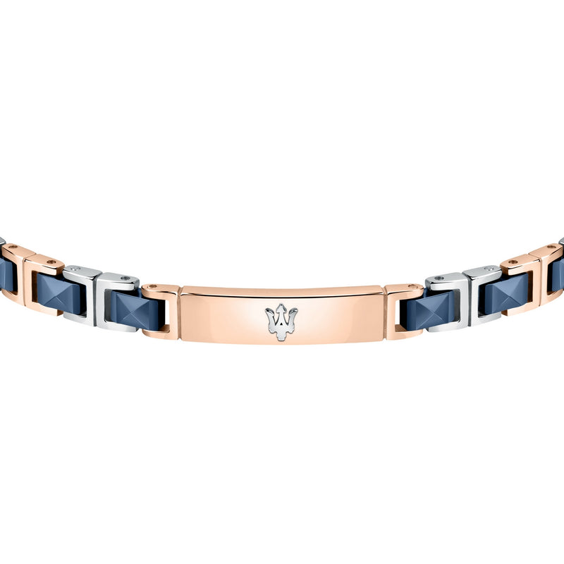 maserati jewels silver, rose gold, blue bracelet 22cm jewellery buckle