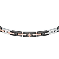 maserati jewels black, silver, rose gold bracelet 22cm jewellery buckle