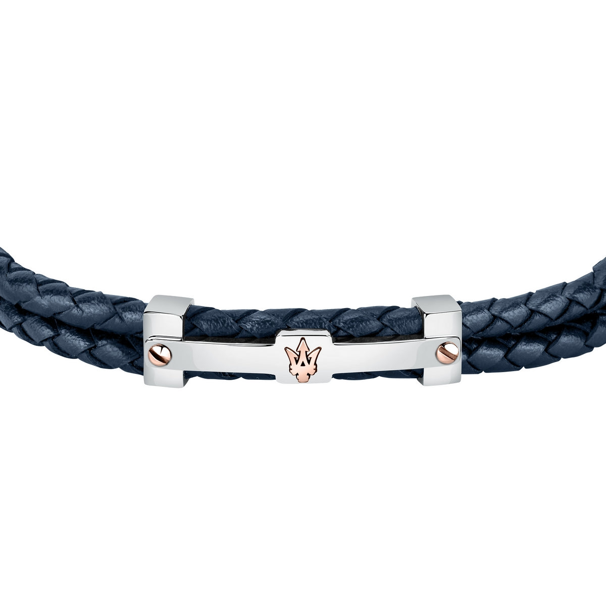 maserati jewels silver, blue, rose gold bracelet 22cm jewellery buckle