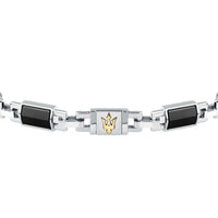 maserati jewels ceramic bracelet stainless steel gold plated ceramic black 18+3.5cm