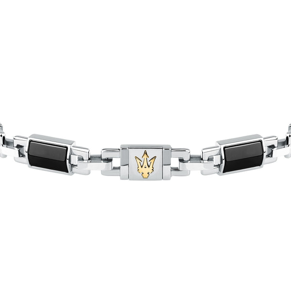 maserati jewels ceramic bracelet stainless steel gold plated ceramic black 18+3.5cm