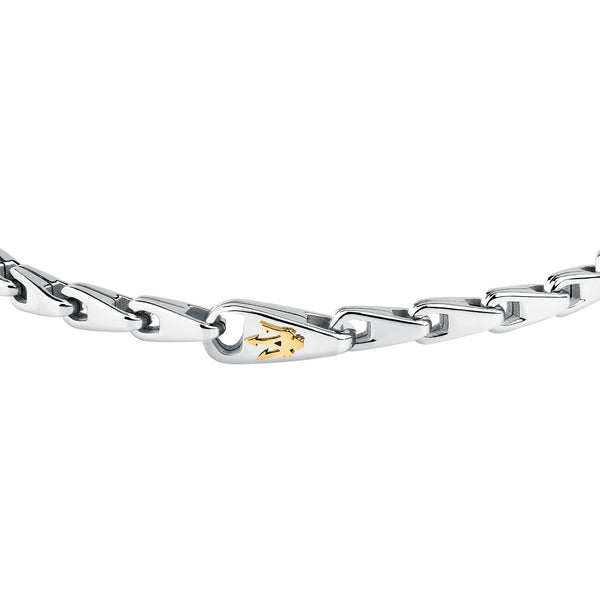 maserati jewels iconic bracelet stainless steel gold plated trident 18.5+3cm