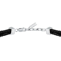 maserati jewels leather bracelet stainless steel black recycled leather black 19+3cm