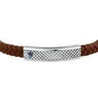 maserati jewels leather bracelet stainless steel bu recycled leather 19+3.5cm