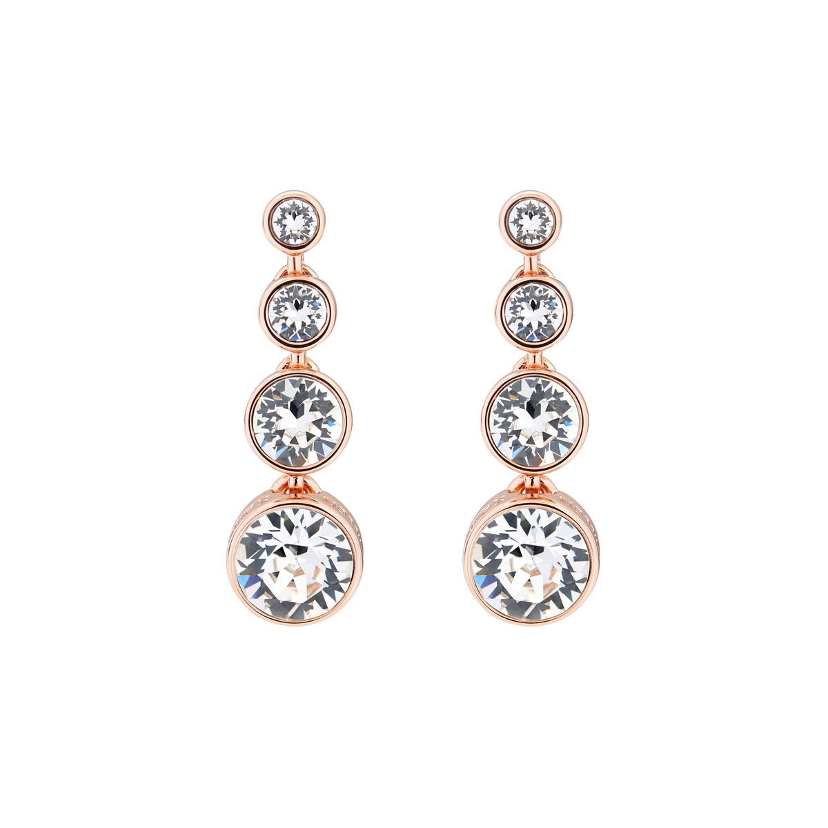 crystal flow rose gold drop earrings