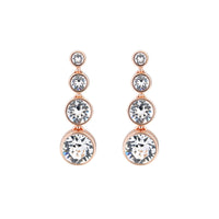 crystal flow rose gold drop earrings