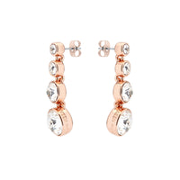 crystal flow rose gold drop earrings