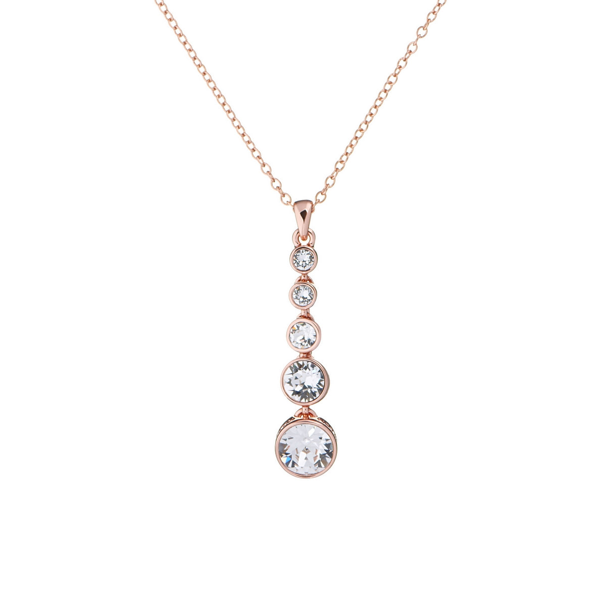 crystal flow rose gold pendant