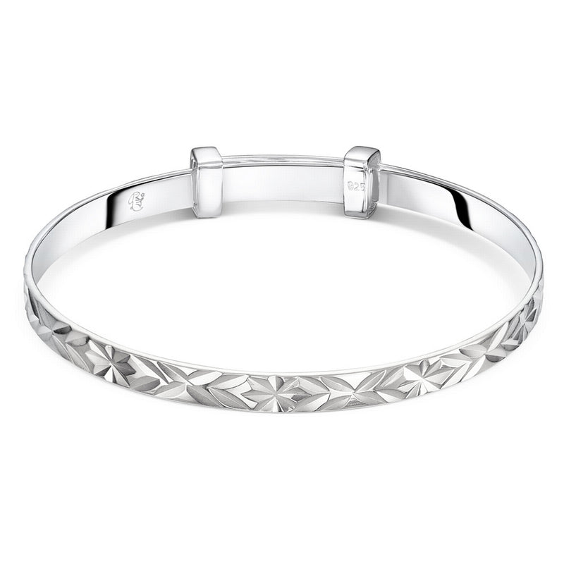 maeve - silver diamond cut bangle