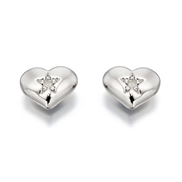 suri  diamond heart stud earring
