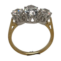 9ct gold (375) ring yellow gold 2.23g white oval cz  prong set