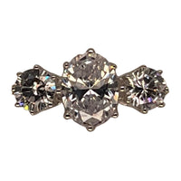 9ct gold (375) ring yellow gold 2.23g white oval cz  prong setp
