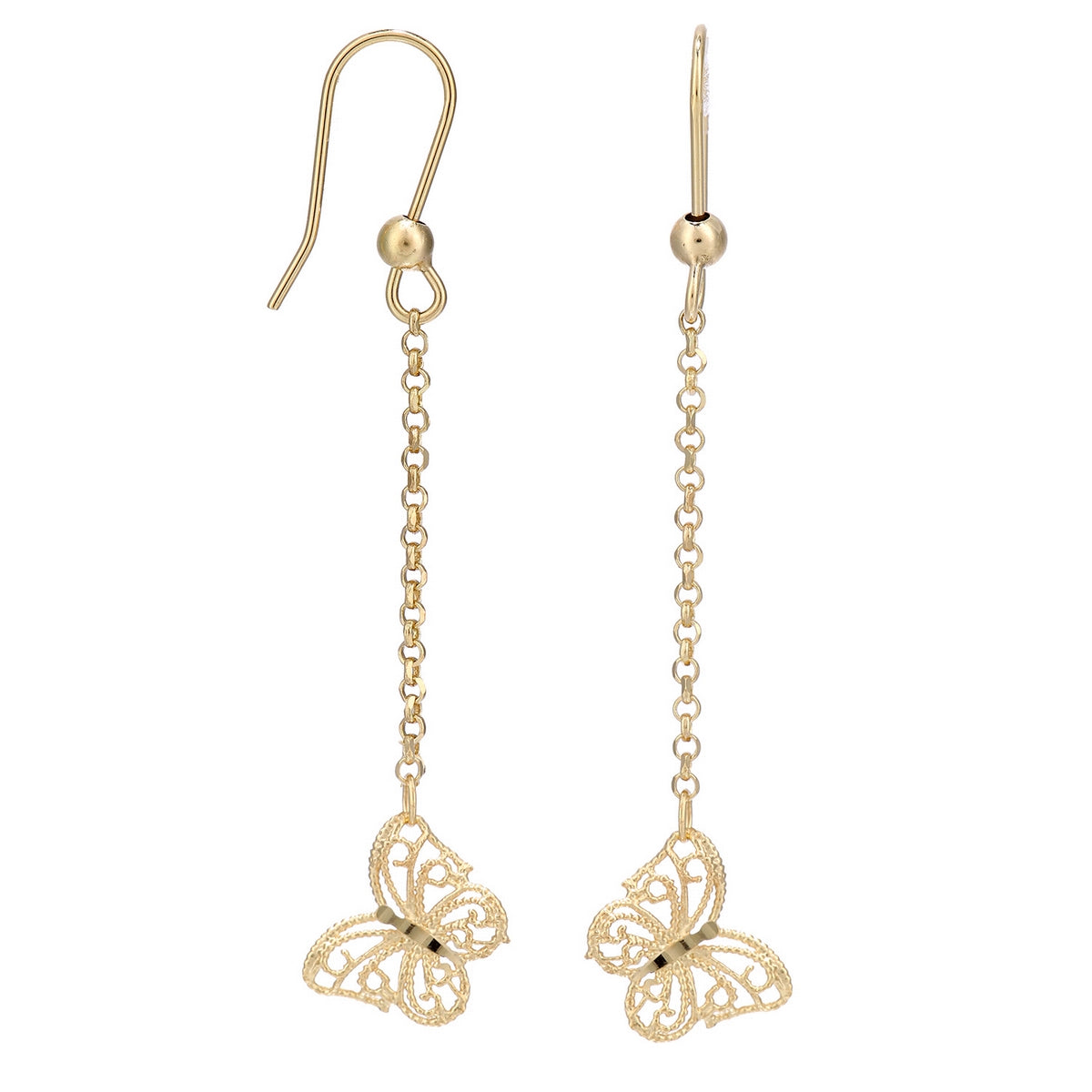 9ct gold (375) yellow gold earring shepherds hook