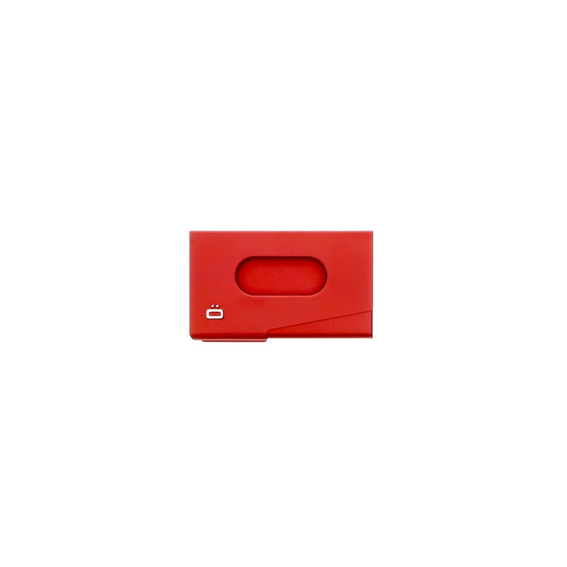 ogon red aluminium business card holder