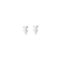 uno de 50 double sense 2mm silver plated metals alloy earring with two overlapping triangles.