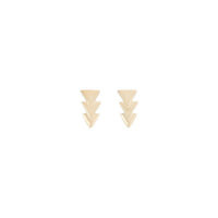 uno de 50 triple sense 2.5mm gold plated metals alloy earring with three overlapping triangles.